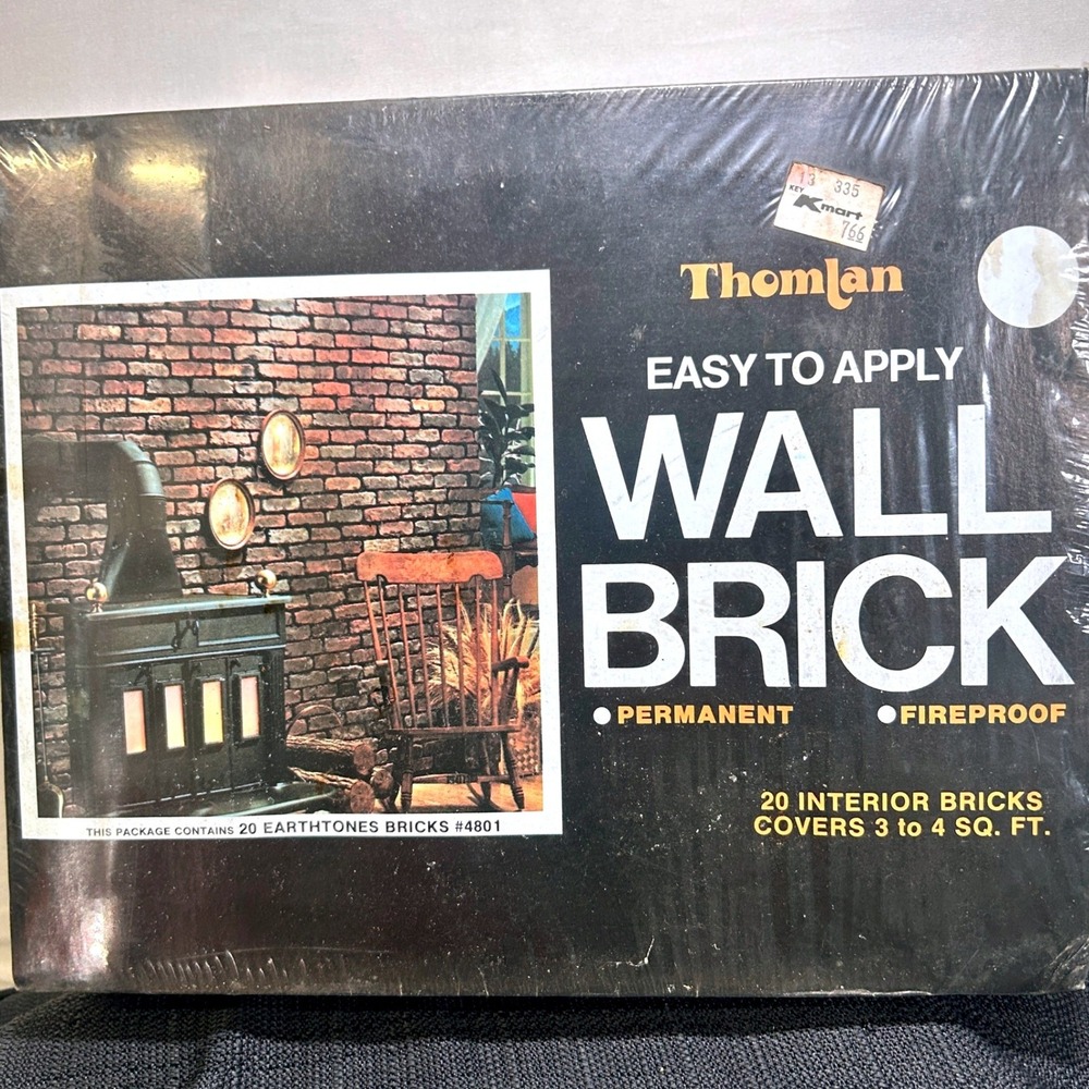 Vintage Thomlan Wall Brick #4801 Earthtones 20 Bricks NOS Kmart Sealed